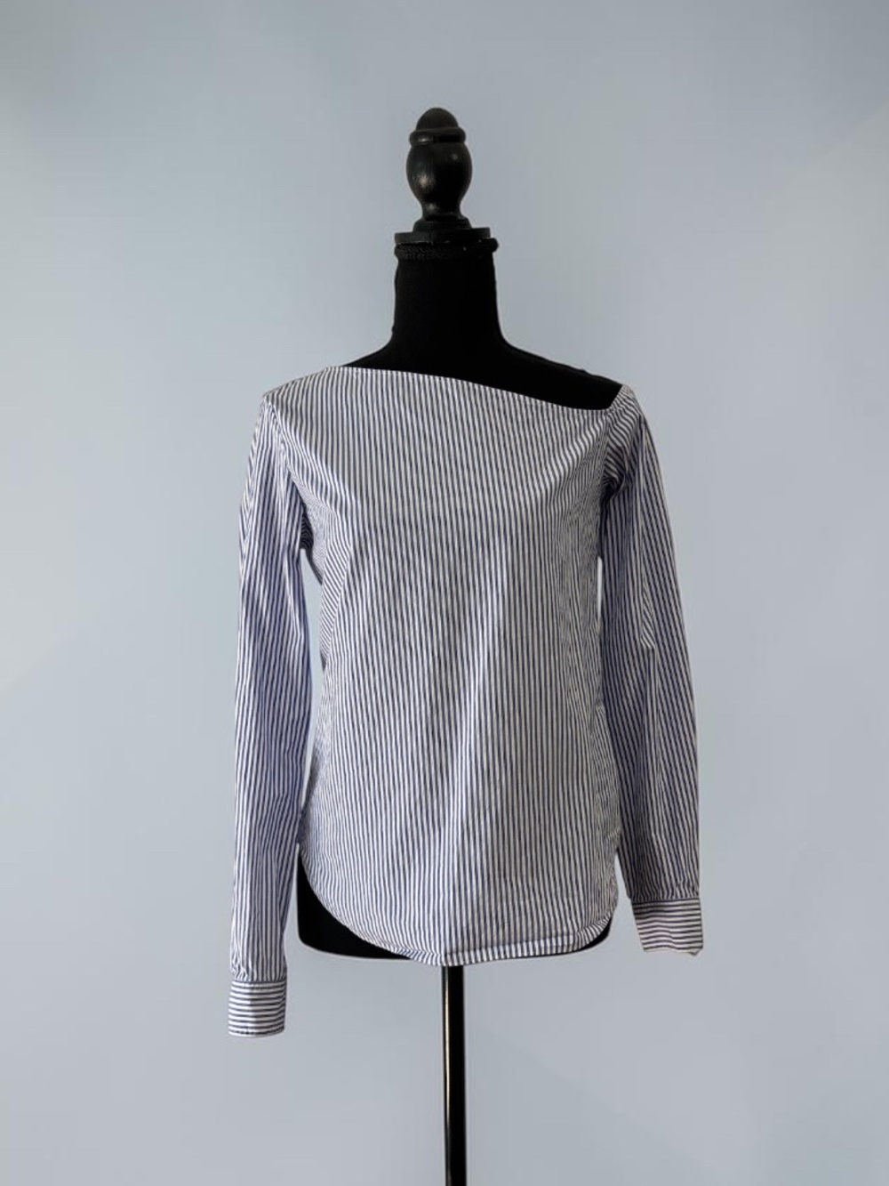 Theory One Shoulder Striped Blouse